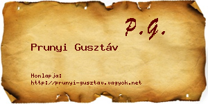Prunyi Gusztáv névjegykártya